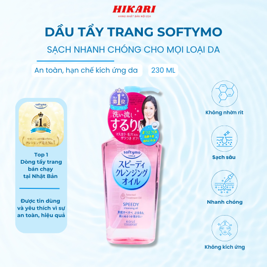 Dầu Tẩy Trang Kosé Softymo Làm Sạch Nhanh Mọi Loại Da 230ml