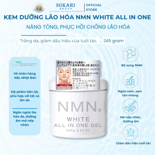 Gel Dưỡng Trắng Nmn White All In One Gel Phục Hồi & Dưỡng Sáng Da Nhật Bản 245g