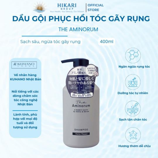 Dầu Gội The Aminorum Phục Hồi Chuyên Sâu Tóc Yếu & Gãy Rụng 400ml