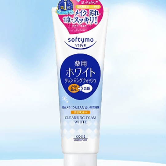 Sữa Rửa Mặt Kose Softymo White Làm Sạch Sâu & Dưỡng Trắng Sáng Da 190g